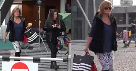 Ewa Kasprzyk z córką wychodzą z "Pytania na śniadanie"