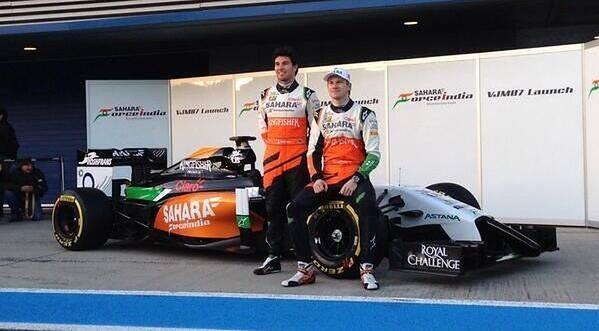 Nowy bolid oraz kierowcy Force India / fot. twitter.com/clubforce