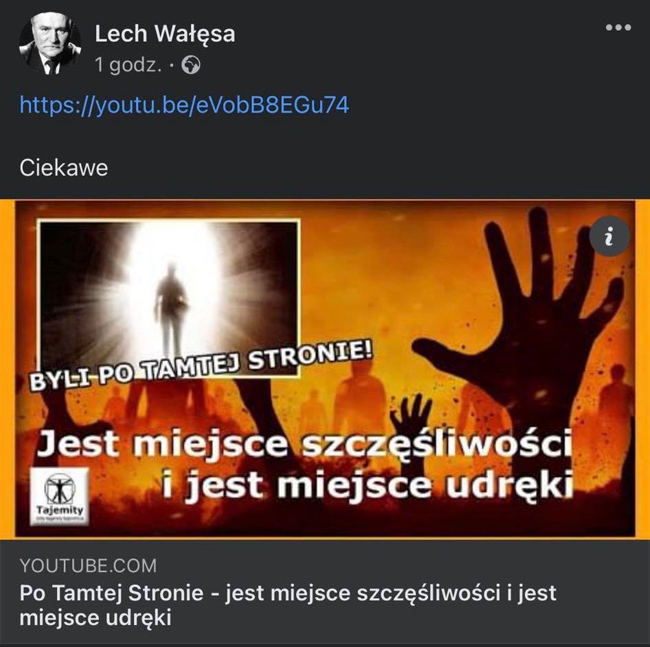 Screen z Facebooka Lecha Wałęsy