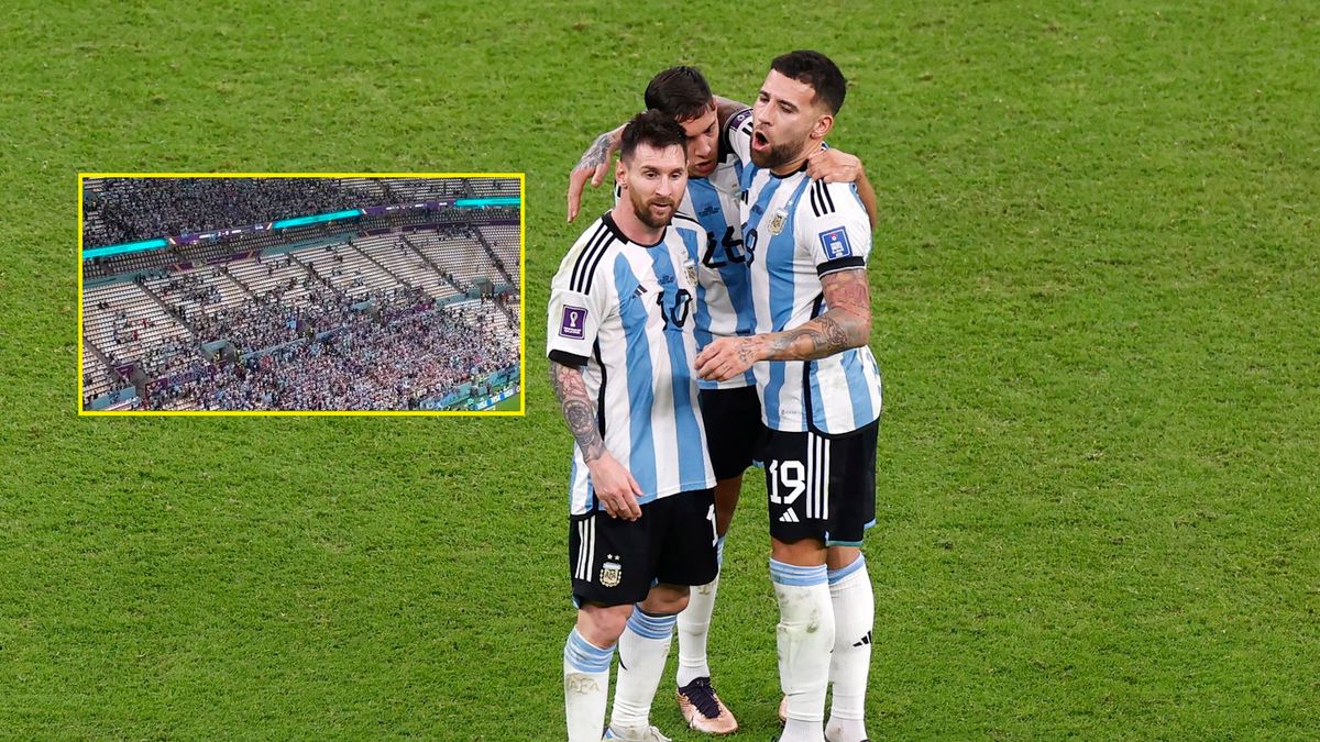 Piłkarze Argentyny i ich kibice po meczu