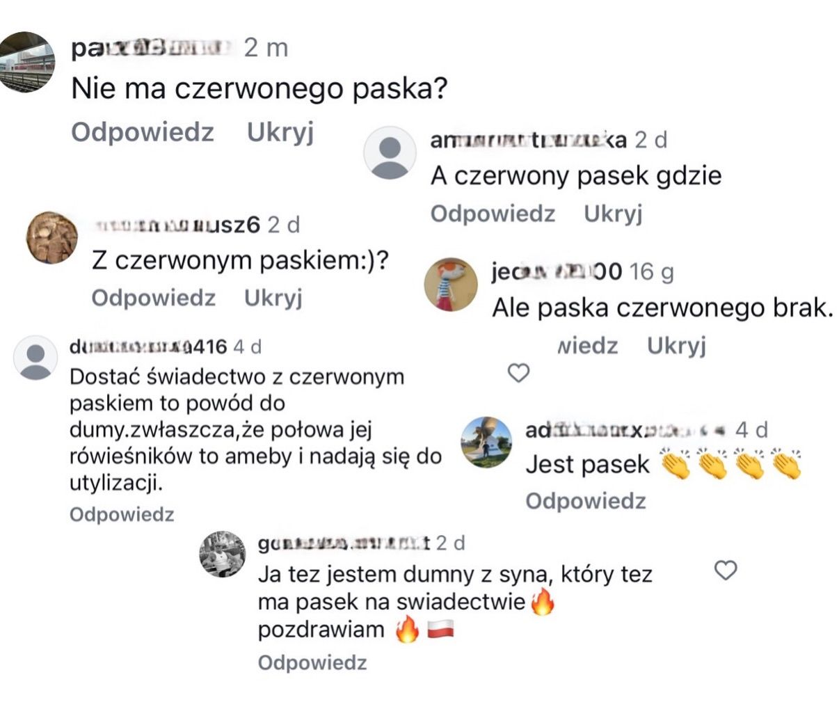 Małgorzata Tomaszewska o czerwonym pasku