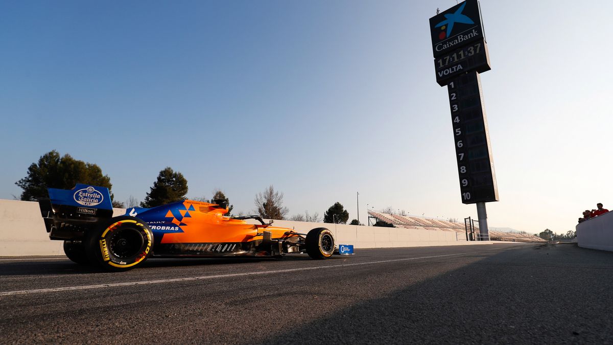 Lando Norris na torze w Barcelonie