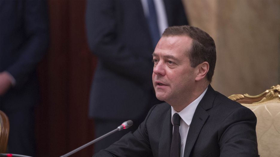 King of Saudi Arabia Salman bin Abdulaziz Al Saud in Russia
MOSCOW, RUSSIA - OCTOBER 6: (----EDITORIAL USE ONLY  MANDATORY CREDIT - "BANDAR ALGALOUD / SAUDI ROYAL COUNCIL / HANDOUT" - NO MARKETING NO ADVERTISING CAMPAIGNS - DISTRIBUTED AS A SERVICE TO CLIENTS----)  Russian Prime Minister Dmitriy Medvedev speaks during a meeting with King Salman bin Abdulaziz Al Saud of Saudi Arabia in Moscow, Russia on October 6, 2017. (Photo by Bandar Algaloud / Saudi Royal Council / Handout/Anadolu Agency/Getty Images)
Anadolu
Russia, President, 2017, visit, politics, October, Salman bin Abdulaziz Al Saud, President of Russia, King of Saudi Arabia