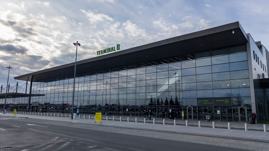 KATOWICE, POLAND - APRIL 18, 2022: Teminal B building of Katowice-Pyrzowice Airport in Poland at sunset
business, passenger, contemporary, airline, airplane, transport, aircraft, air, plane, architecture, modern, terminal, polish, transportation, industry, aviation, travel, international, airport, poland, lounge, building, departure, europe, european, flight, journey, vacation, lot, park, traffic, many, asphalt, rental, zone, pyrzowice, katowice, enter, entrance, window, glass, front, facade, katowice, pyrzowice, airport, international, travel, poland, polish, terminal, business, passenger, contemporary, airline, airplane, transport, aircraft, air, plane, architecture, modern, transportation, industry, aviation, lounge, building, departure, europe, european, flight, journey, vacation, lot, park, traffic, many, asphalt, rental, zone, enter, entrance, window, glass, front, facade