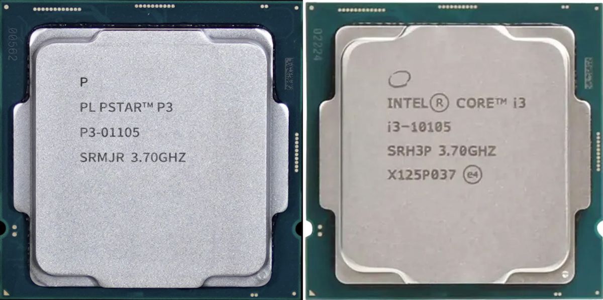 Porównanie procesora Powerstar P3-01105 i Intel Core i3-10105.