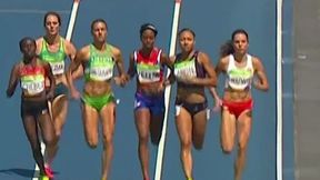 Start Polaków. 800 m kobiet, eliminacje: Joanna Jóźwik dobiega na pierwszym miejscu