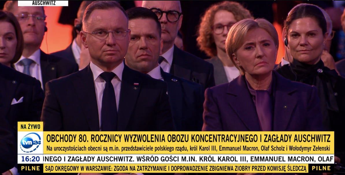 Para prezydencka podczas obchodów 80. rocznicy wyzwolenia obozu