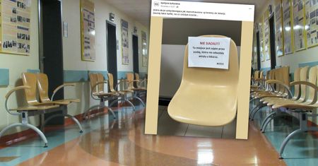 Na krześle zawisła kartka. W przychodni powiedzieli "dość"