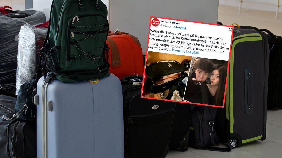 Ukrył swoją dziewczynę w walizce  