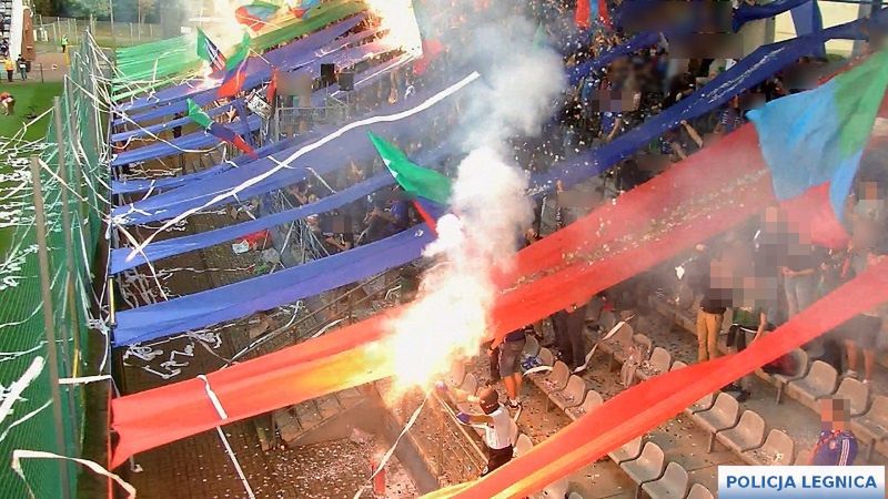 Legnica. Pirotechnika na stadionie. Zarzuty dla pracownika