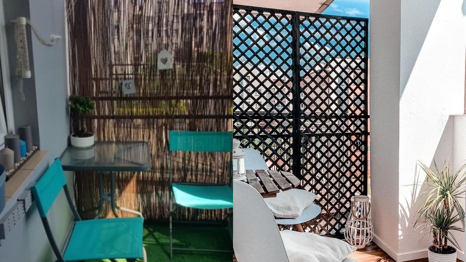 Balkon Karoliny przed i po metamorfozie