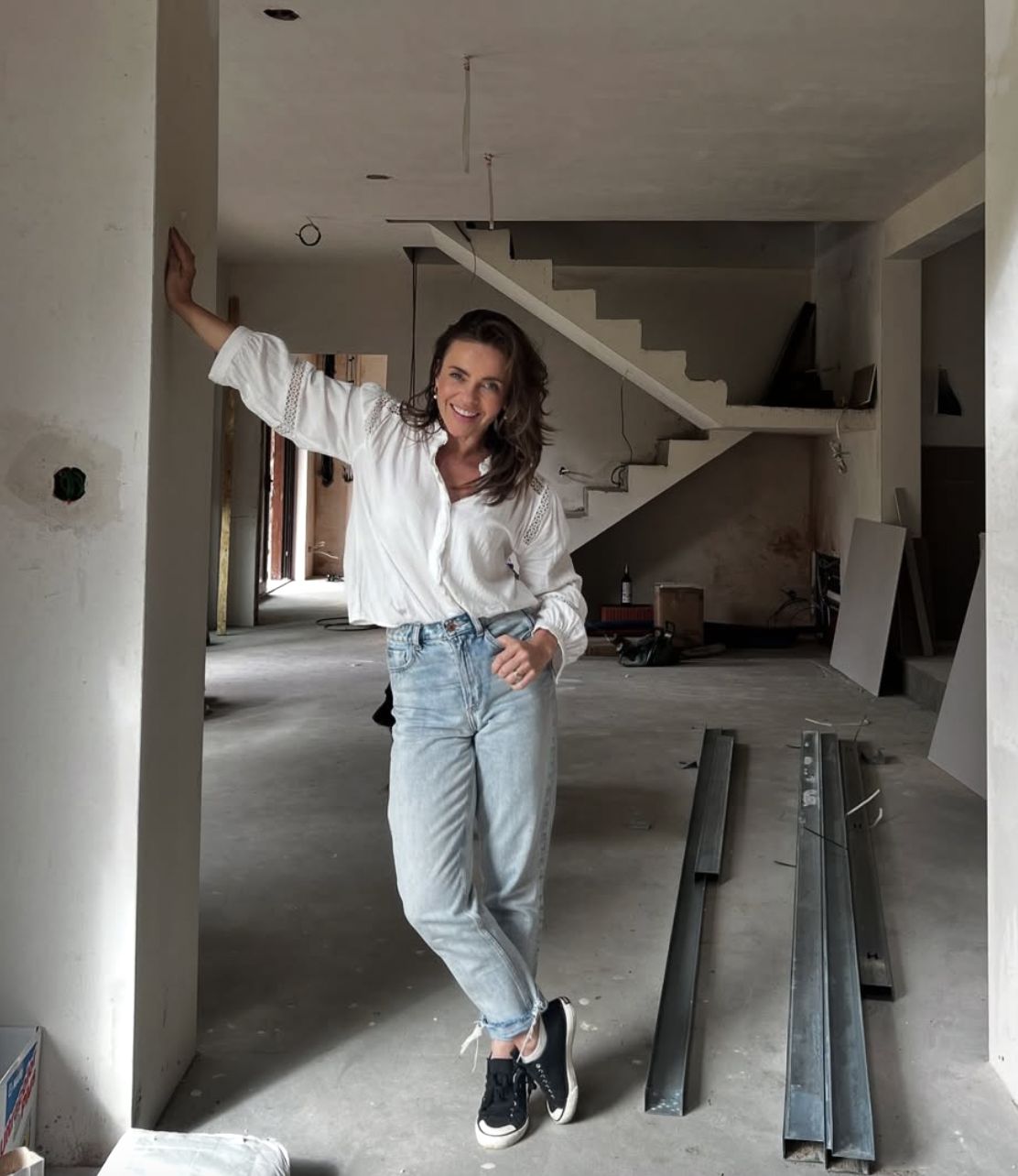 Edyta Herbuś podczas budowy domu