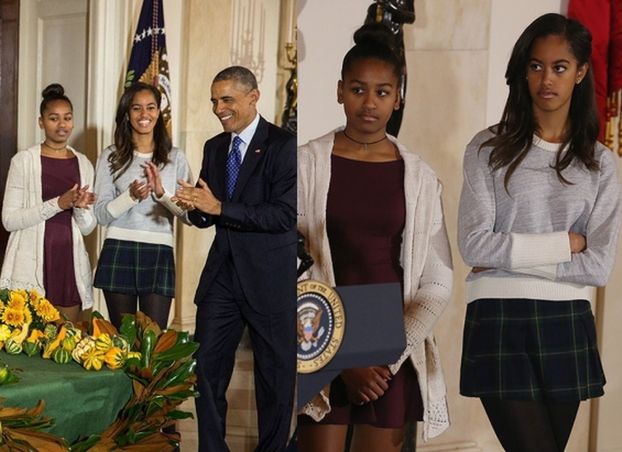 Córki Obamy skrytykowane za strój i zachowanie na ułaskawianiu indyka!
