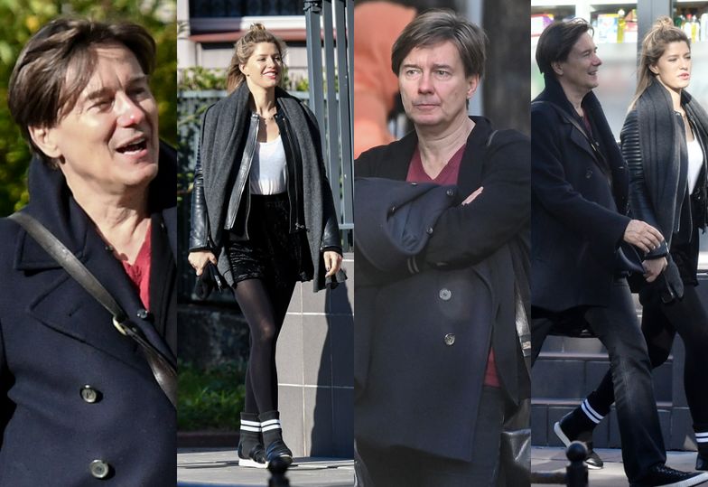 Zakochany Mariusz Treliński paraduje ulicą w ostatnich promieniach słońca z o 27 lat młodszą ukochaną
