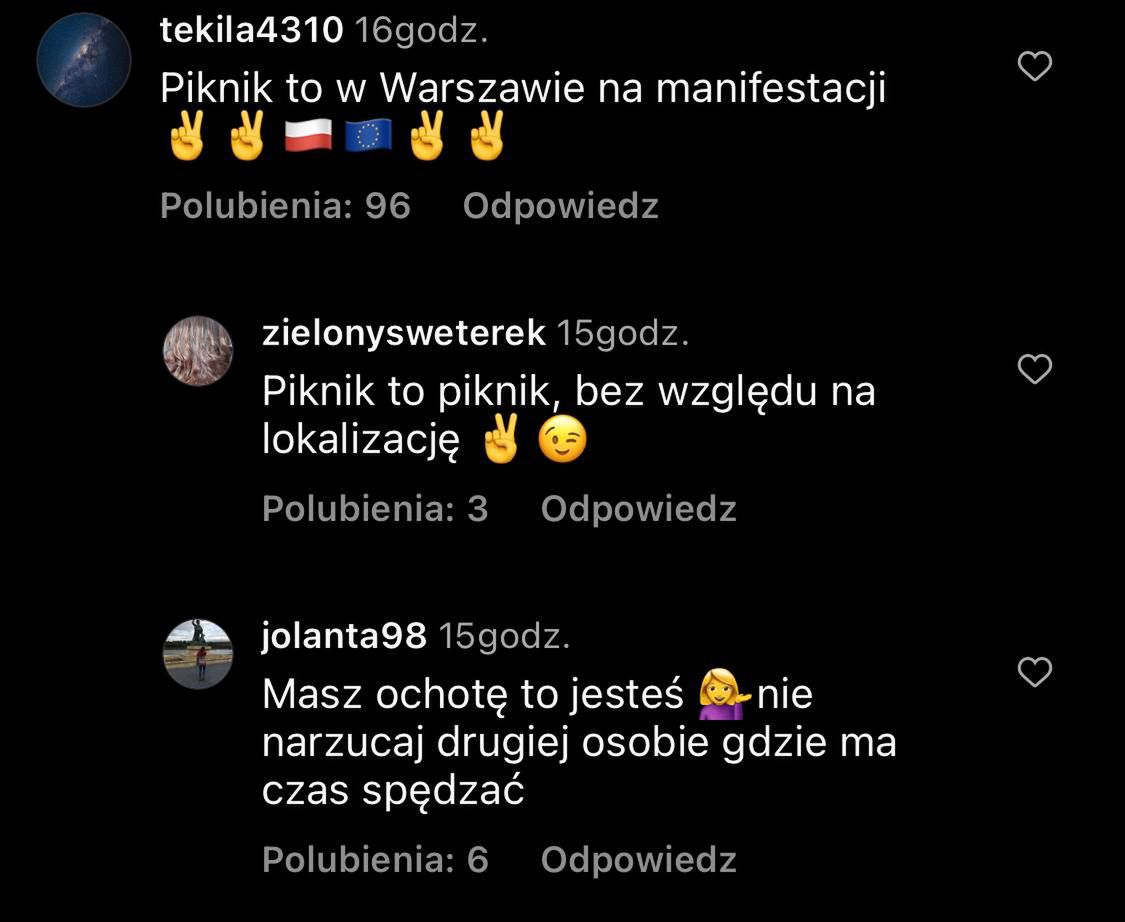 Komentarze pod postem Kasi Cichopek