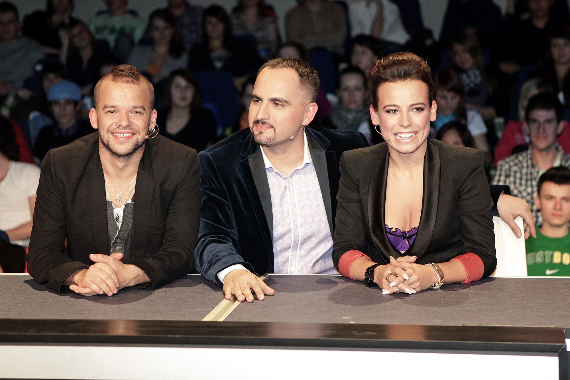 Michał Piróg, Agustin Egurrola i Anna Mucha na planie "You Can Dance"