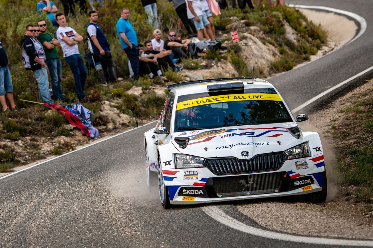 Škoda Fabia Rally2 Evo podczas Rajdu Hiszpanii