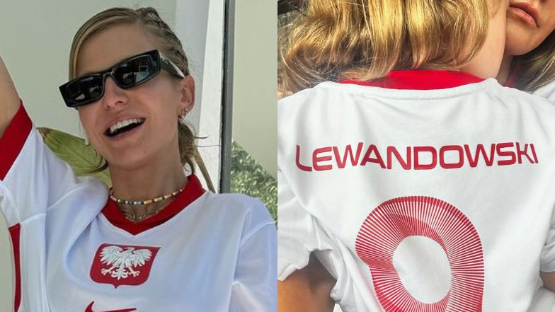 Anna Lewandowska z córkami wspiera Roberta Lewandowskiego na meczu Polska-Francja. Pokazała Klarę i Laurę (FOTO)