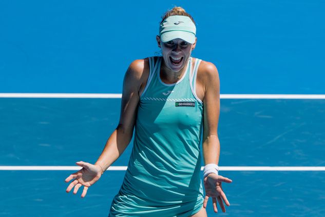 Magda Linette w Australii zaskakuje sama siebie (fot. Andy Cheung/Getty Images)