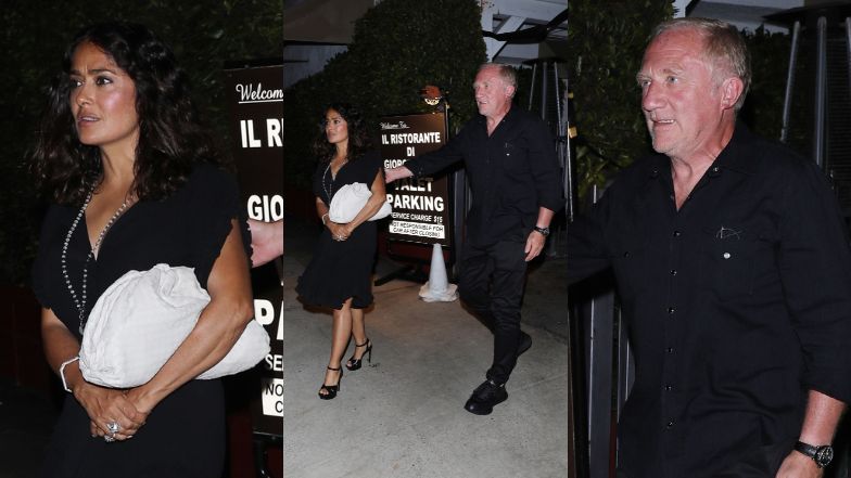 Salma Hayek na kolacji z mężem i córką