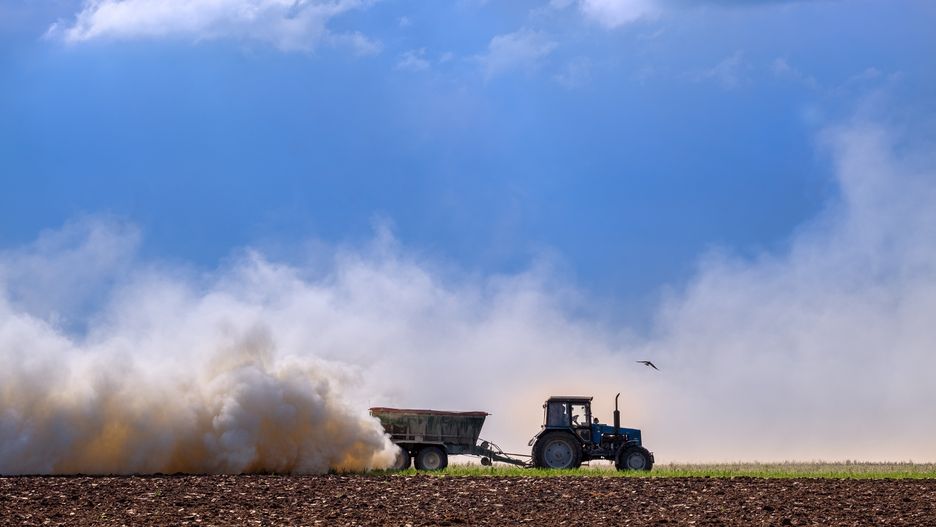 tractor pulling plow, throwing dust up in the air. Tractor machine Cultivation field during agricultural works
dry, drought, farm, land, farming, dust, tractor, season, cloud, plowing, autumn, nature, industry, agriculture, climate, soil, machinery, landscape, work, environment, global, machine, farmland, sky, country, agricultural, farmer, farm, industry, field, rural scene, machinery, nature, dirt, land, outdoors, equipment, agricultural machinery, crop, cloud, harvesting, transportation