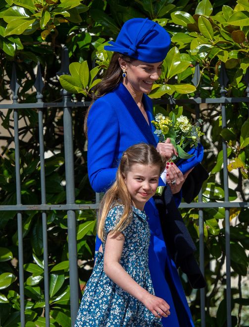 The British Royal Family Attend Easter Mattins ServiceWINDSOR, ENGLAND - APRIL 09:  Catherine, Princess of Wales and Princess Charlotte attend the Easter Mattins Service at Windsor Castle on April 9, 2023 in Windsor, England. (Photo by Antony Jones/GC Images)Antony Jones