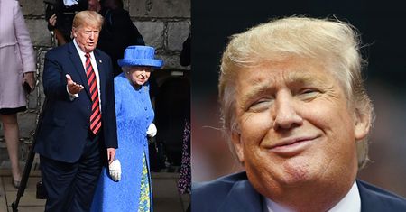 Donald Trump ZŁAMAŁ PROTOKÓŁ w trakcie spotkania z królową Elżbietą II! (ZDJĘCIA)