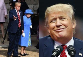 Donald Trump ZŁAMAŁ PROTOKÓŁ w trakcie spotkania z królową Elżbietą II! (ZDJĘCIA)