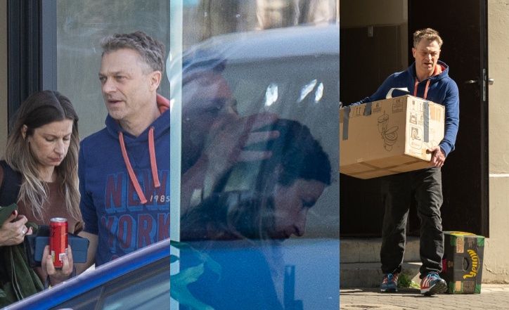 Grzegorz Damięcki i Magdalena Schejbal noszą kartony