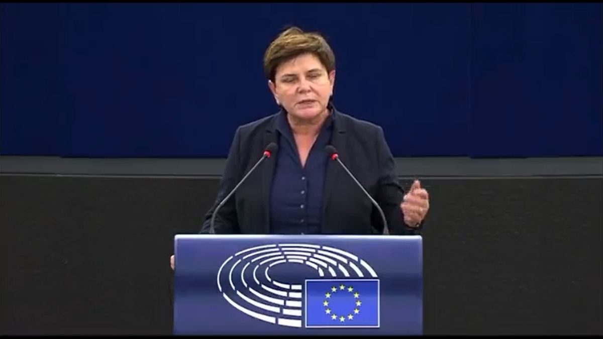 Beata Szydło zabrała głos w Parlamencie Europejskim