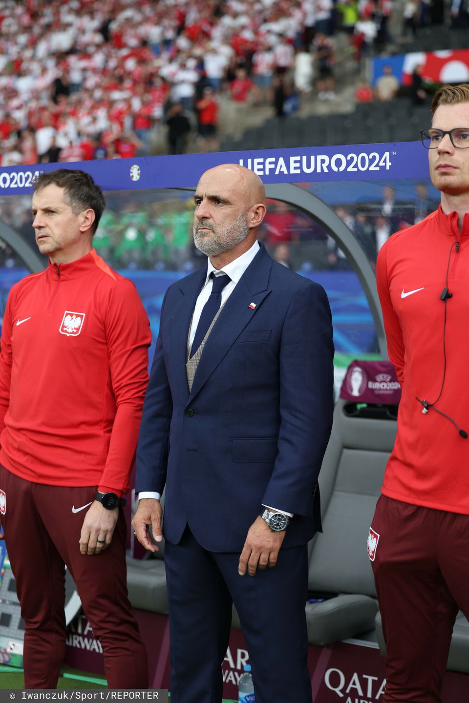 Michał Probierz na meczu Polska-Austria