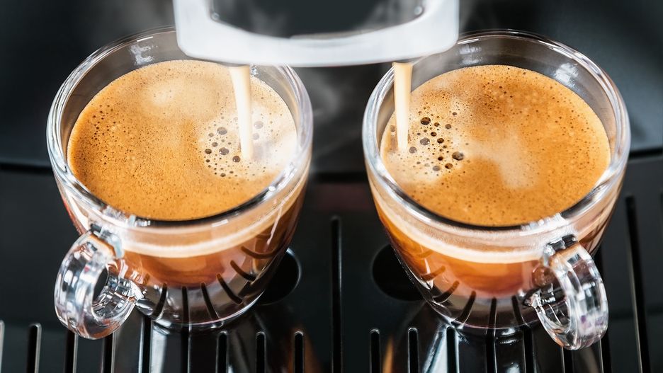 freshly brewed coffee is poured from the coffee machine into glass cups
automatic, coffee-shop, two, kitchen, glass, house, cafeteria, mug, pouring, dispenser, coffee, machine, cafe, bar, drink, brown, restaurant, hot, espresso, cup, professional, fresh, closeup, maker, beverage, caffeine, barista, black, service, modern, breakfast, morning, make, prepare, food