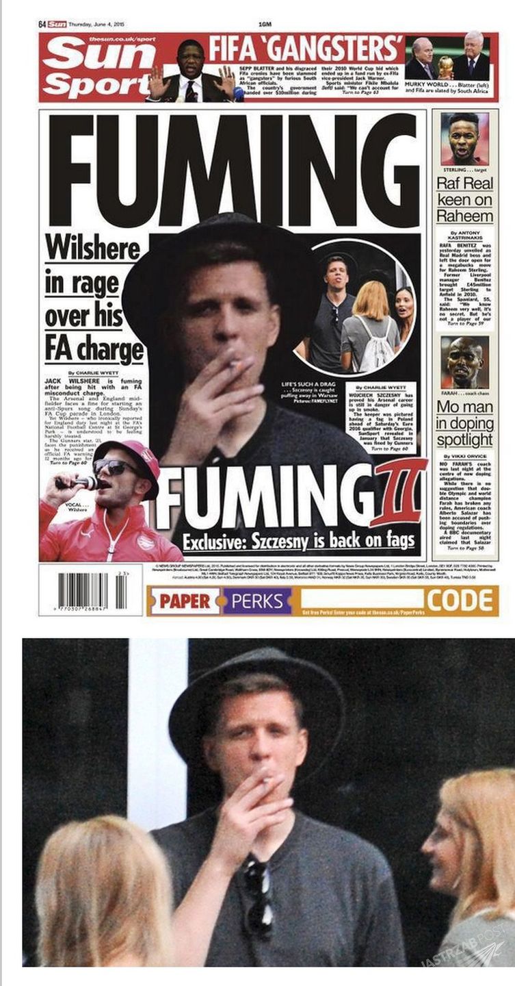 Wojciech Szczęsny w The Sun