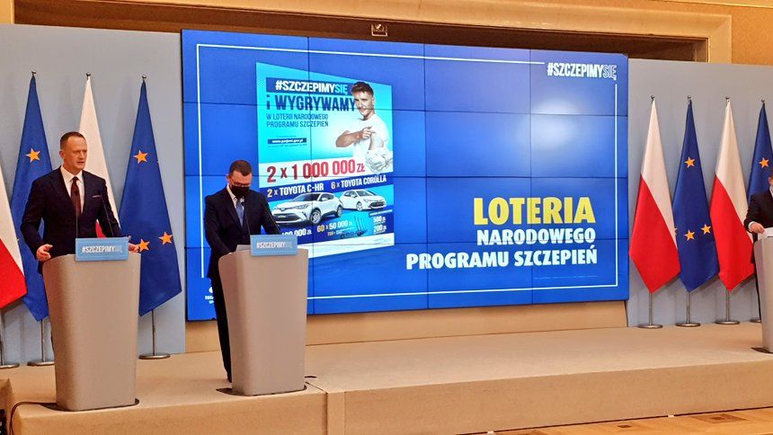 Podczas konferencji przedstawiono szczegóły loterii dla zaszczepionych