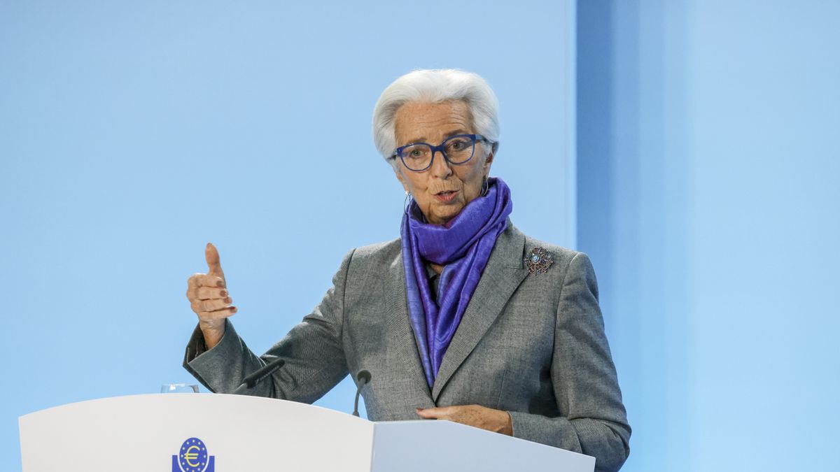Christine Lagarde, president of the European Central Bank (ECB), at a news conference in Frankfurt, Germany, on Thursday, Dec. 15, 2022. The ECB slowed the pace of interest-rate hikes while widening efforts to subdue double-digit inflation with a decision to shrink its 5 trillion ($5.3 trillion) bond portfolio from March. Photographer: Alex Kraus/Bloomberg via Getty Images