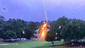 Golf. Przerażające nagranie. Piorun trafił kibiców