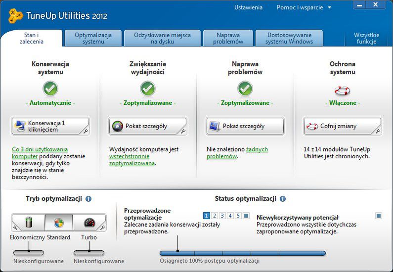 TuneUp Utilities 2012 - przegląd kategorii