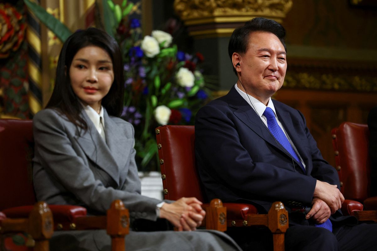 Prezydent Yoon Suk Yeol i pierwsza dama Kim Keon Hee