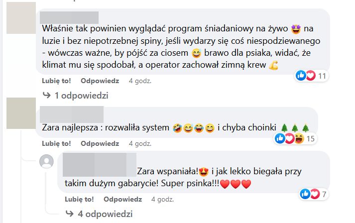 Komentarze na profilu "Pytania na śniadanie" 