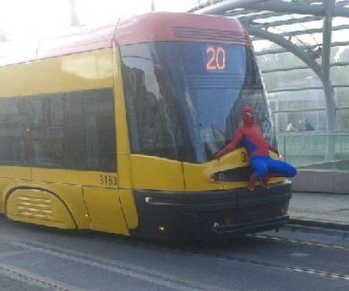 Spiderman zatrzymany przez policję!