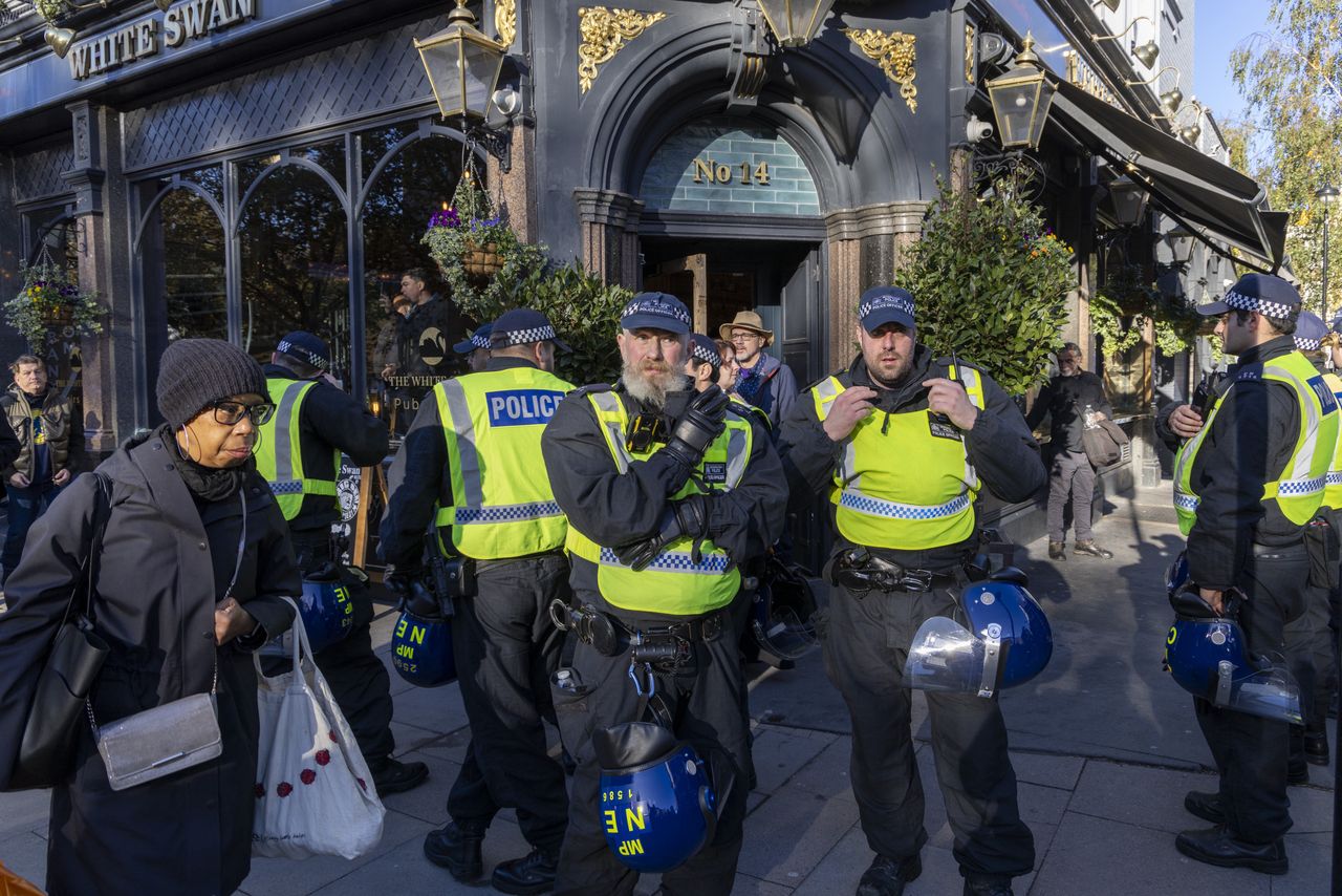 The Metropolitan police were out in force with over 300,000 people gathered in central London.