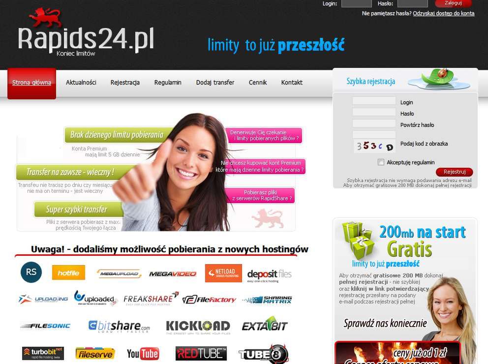 Rapids24.pl: test usługi do ściągania plików z serwisów typu RapidShare 2