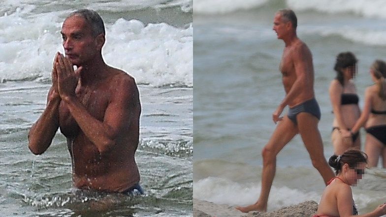 Jan Maria Jackowski na plaży w Białogórze