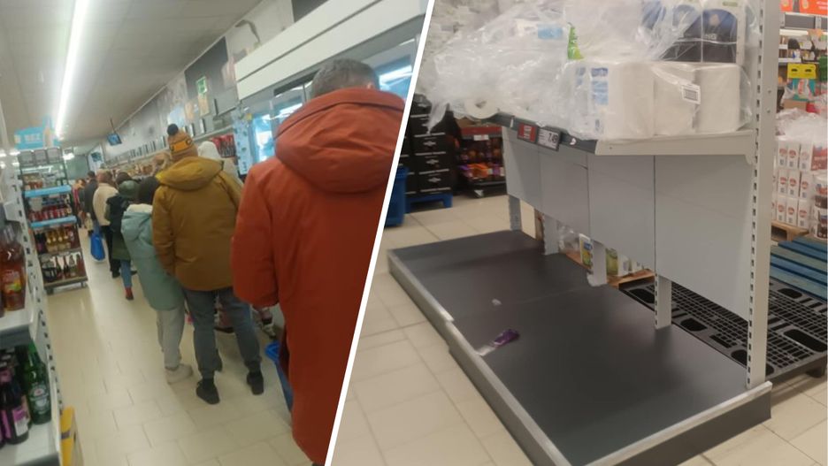 Kolejki i puste półki we wrocławskim Lidlu