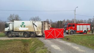 Śmiertelny wypadek. Cofająca śmieciarka potrąciła 40-latka