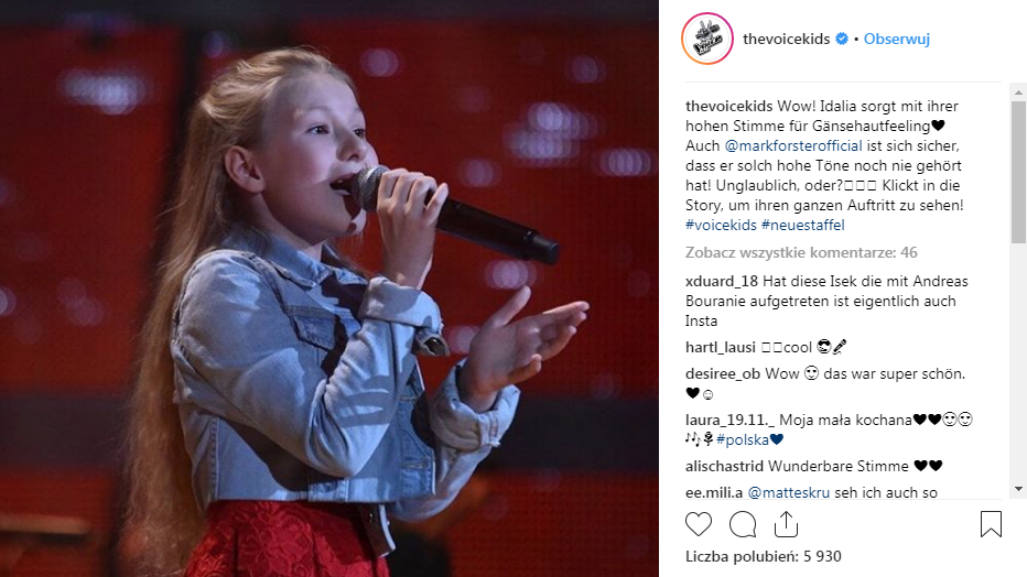 Córka Aldony Orman zachwyciła jurorów niemieckiego ''The Voice Kids''