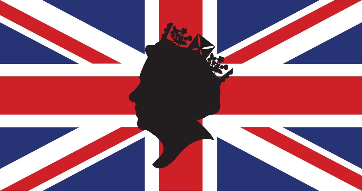 Side,Profile,Silhouette,Of,Queen,Elizabeth,Wearing,A,Crown,With