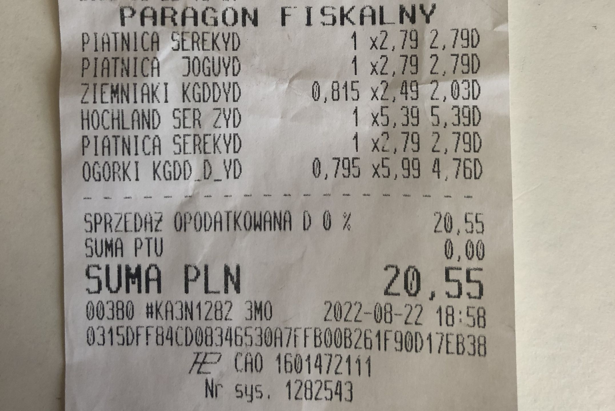 Na żywność wydałam nieco ponad 100 zł
