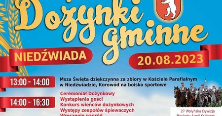 Dożynki w Niedźwiadzie 2023. Wystąpią: Jacek Stachursky, News, Kultowi