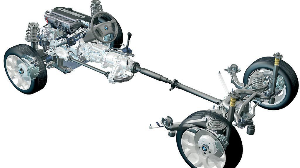 Układ napędowy BMW X5 ze skrzynią rozdzielczą, ale bez reduktora